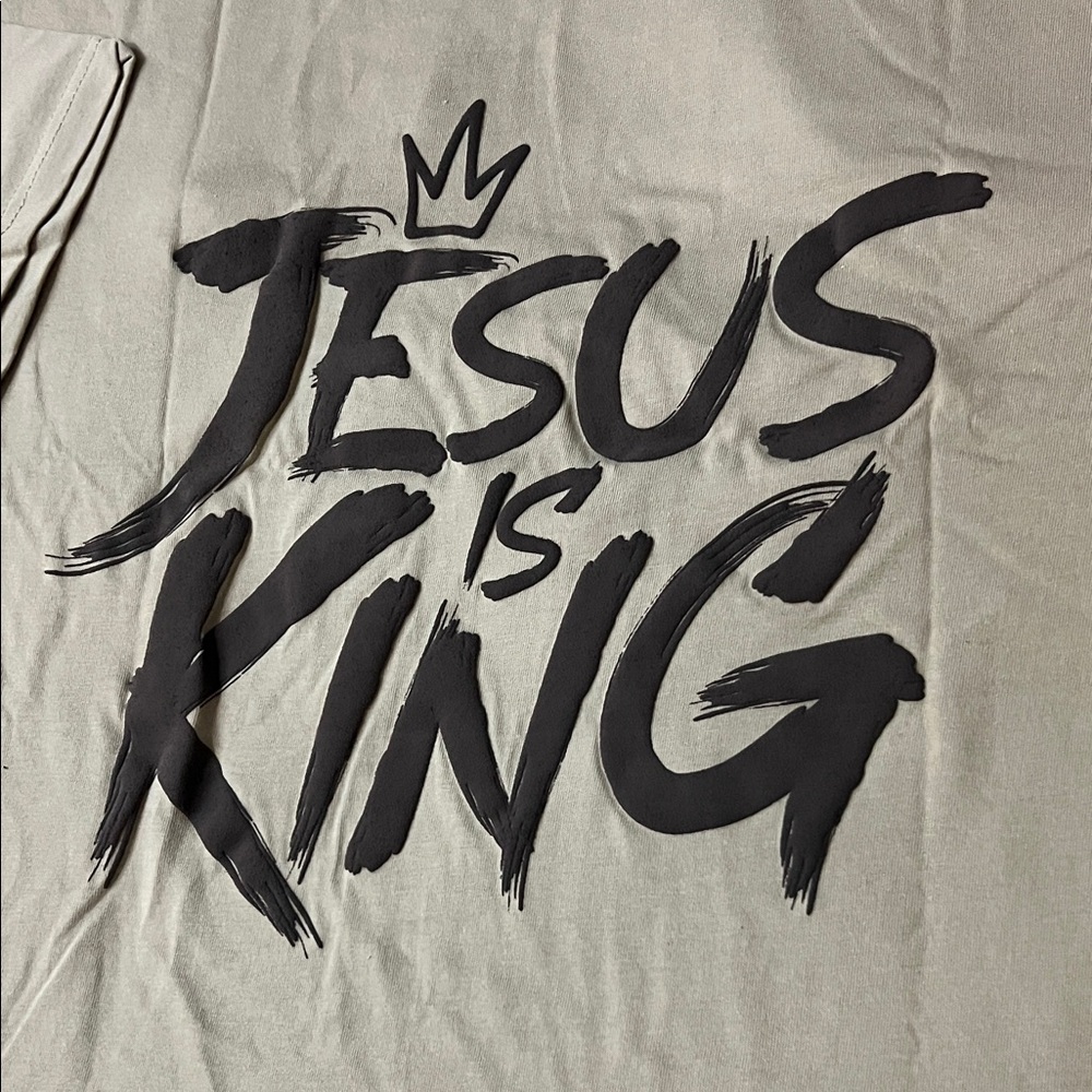 Glo Jesus is King Tee Color: Mushroom - Picture 8 of 11